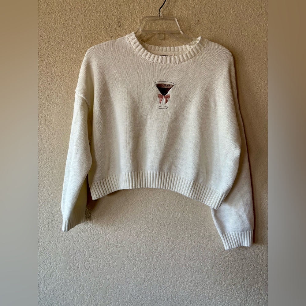 Moon & Madison Espresso Martini Cropped‎ Sweater Size S
